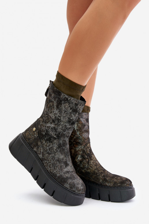 Pele Botas femininas com uma plataforma Tem que serciejka 06766-09 cor cáqui Pele Botas femininas com uma plataforma Tem que serciejka 06766-09 cor cáqui