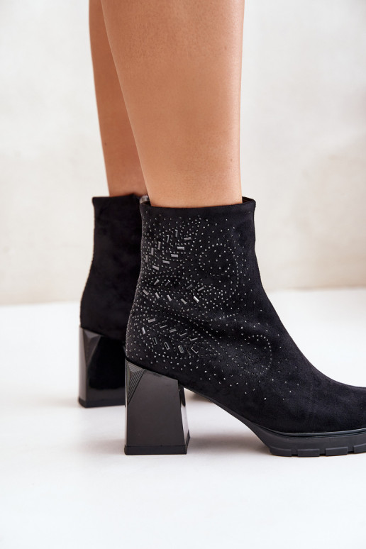 aquecimento Botas femininas Com decoração D&A MR880-130 cor preta aquecimento Botas femininas Com decoração D&A MR880-130 cor preta