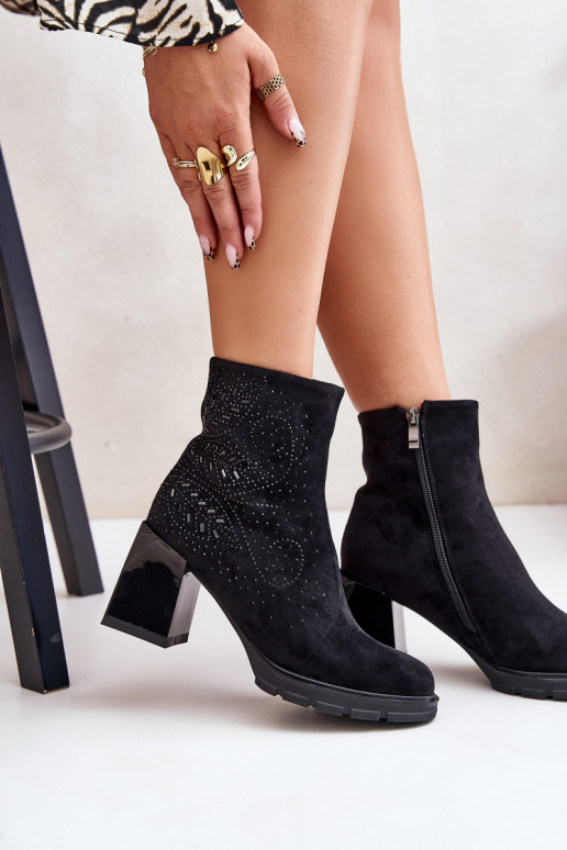 aquecimento Botas femininas Com decoração D&A MR880-130 cor preta aquecimento Botas femininas Com decoração D&A MR880-130 cor preta