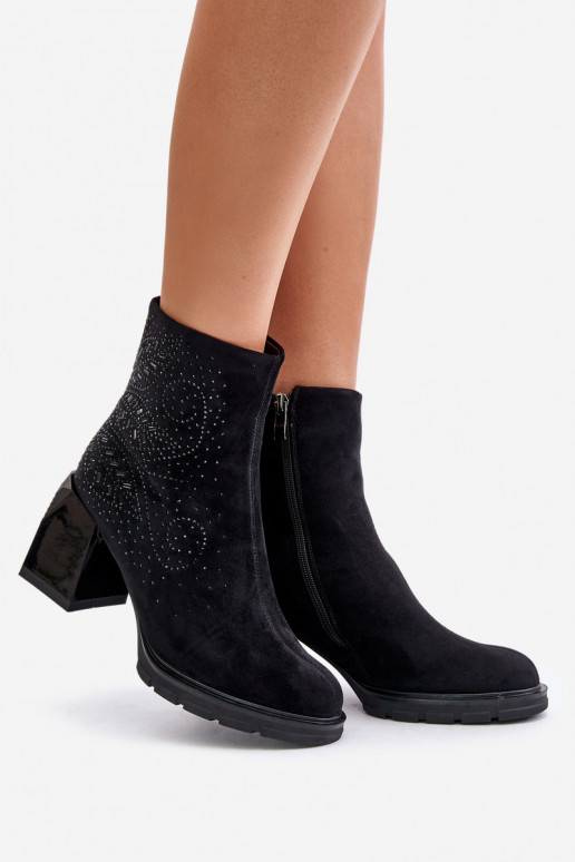 aquecimento Botas femininas Com decoração D&A MR880-130 cor preta aquecimento Botas femininas Com decoração D&A MR880-130 cor preta