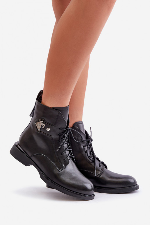 Pele Botas com salto largo com enfeites aquecimento Tem que serciejka N3115-01 cor preta Pele Botas com salto largo com enfeites aquecimento Tem que serciejka N3115-01 cor preta