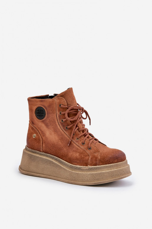 Sapatos de camurça com uma plataforma Tem que serciejka 06309-29 cor marrom Sapatos de camurça com uma plataforma Tem que serciejka 06309-29 cor marrom