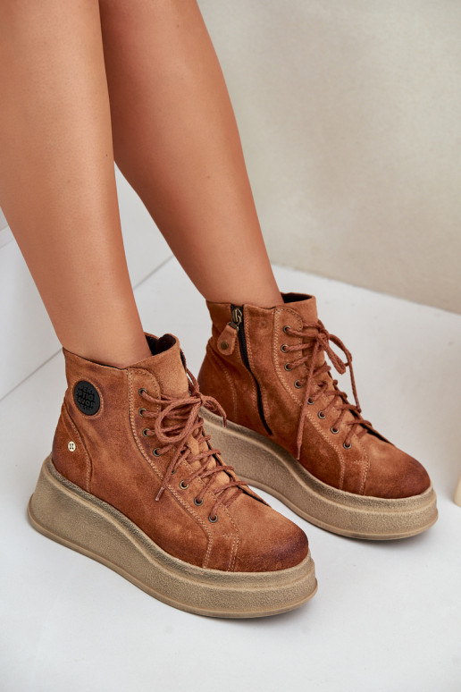 Sapatos de camurça com uma plataforma Tem que serciejka 06309-29 cor marrom Sapatos de camurça com uma plataforma Tem que serciejka 06309-29 cor marrom