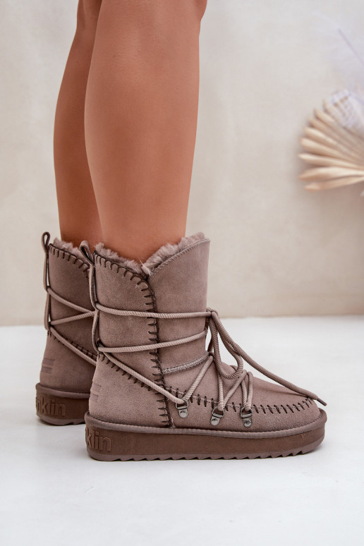 Botas de neve FemininoHabilitadoturalnego de camurçau D.Franklin DFSH375004 cor de argila Botas de neve FemininoHabilitadoturalnego de camurçau D.Franklin DFSH375004 cor de argila