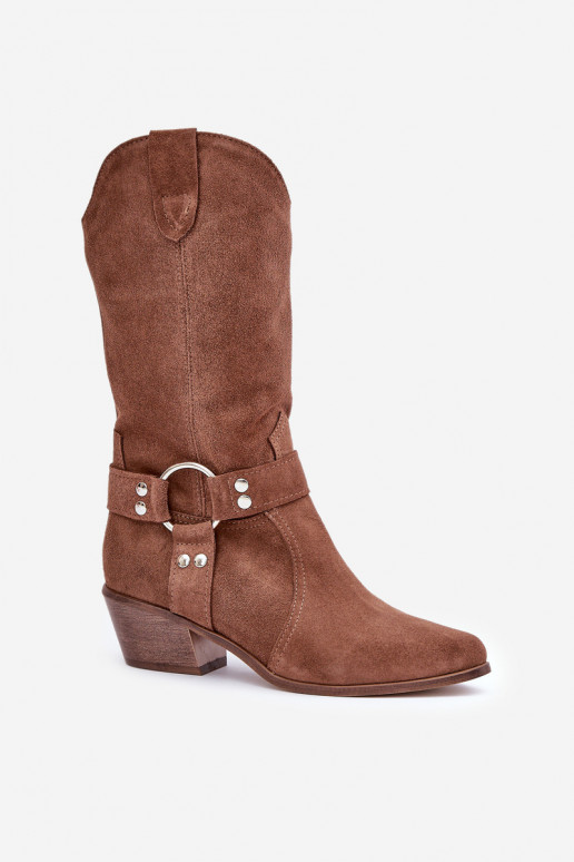Zazoo 3669 de camurça botas estilo vaqueiro Feminino Meio da panturrilha cor marrom Zazoo 3669 de camurça botas estilo vaqueiro Feminino Meio da panturrilha cor marrom