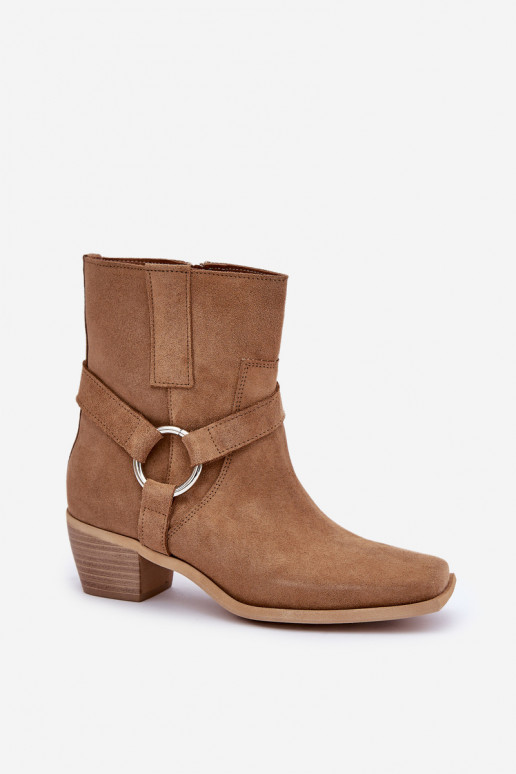 BotasHabilitadoturalnego de camurçau com salto Zazoo 3444/2 bege BotasHabilitadoturalnego de camurçau com salto Zazoo 3444/2 bege