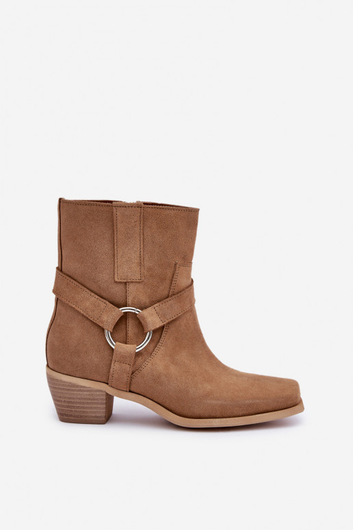 BotasHabilitadoturalnego de camurçau com salto Zazoo 3444/2 bege BotasHabilitadoturalnego de camurçau com salto Zazoo 3444/2 bege