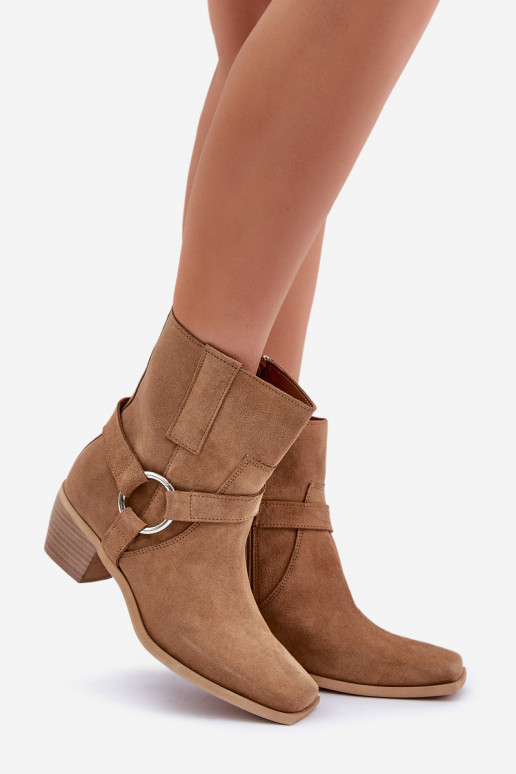 BotasHabilitadoturalnego de camurçau com salto Zazoo 3444/2 bege BotasHabilitadoturalnego de camurçau com salto Zazoo 3444/2 bege