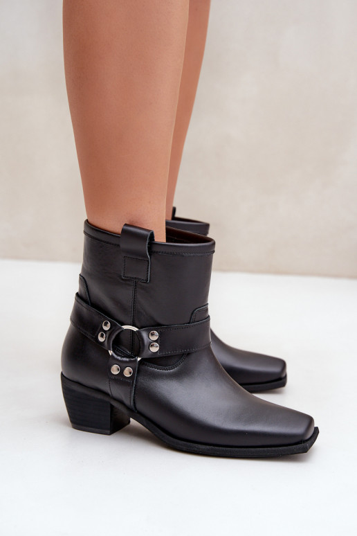 BotasHabilitadoturalnej Skóry com salto Zazoo 3444/2 cor preta BotasHabilitadoturalnej Skóry com salto Zazoo 3444/2 cor preta