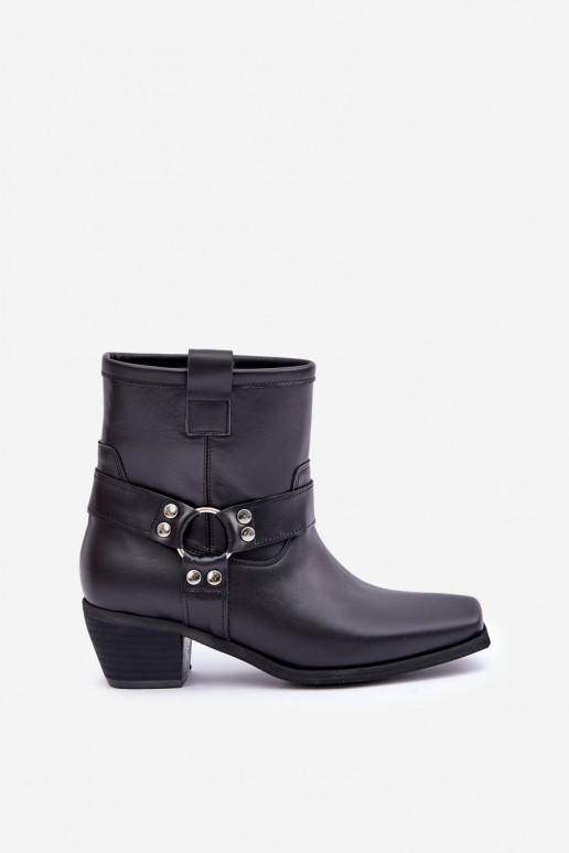 BotasHabilitadoturalnej Skóry com salto Zazoo 3444/2 cor preta BotasHabilitadoturalnej Skóry com salto Zazoo 3444/2 cor preta