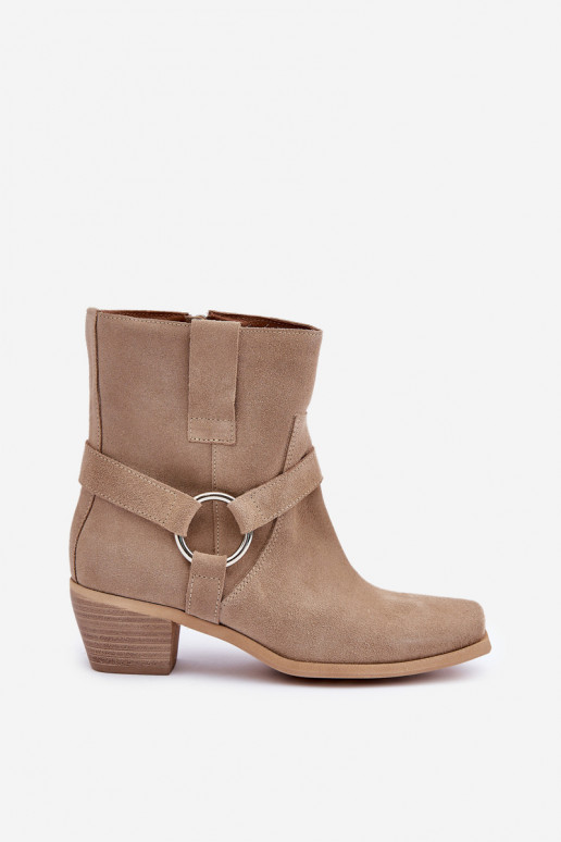 BotasHabilitadoturalnego de camurçau com salto Zazoo 3444/2 cor de marfim BotasHabilitadoturalnego de camurçau com salto Zazoo 3444/2 cor de marfim