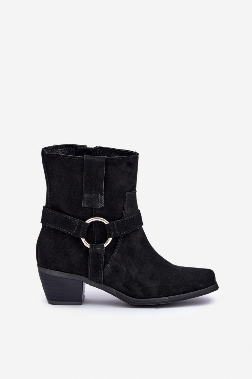 BotasHabilitadoturalnego de camurçau com salto Zazoo 3444/2 cor preta BotasHabilitadoturalnego de camurçau com salto Zazoo 3444/2 cor preta