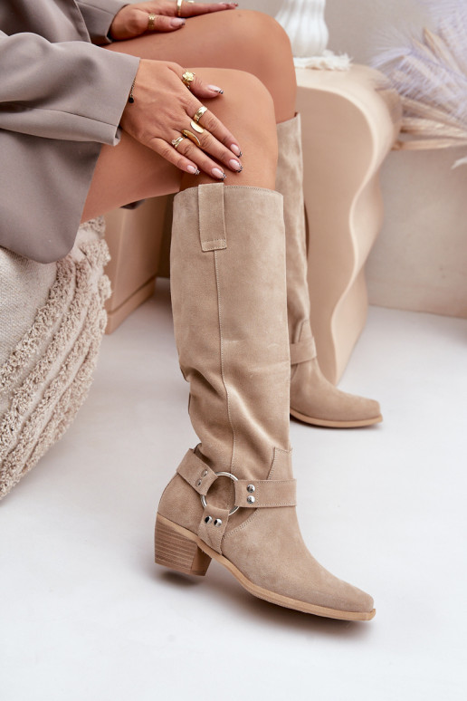 de camurça botas De salto baixo com uma bota Contra a estrada Zazoo 3444/O cor de marfim de camurça botas De salto baixo com uma bota Contra a estrada Zazoo 3444/O cor de marfim