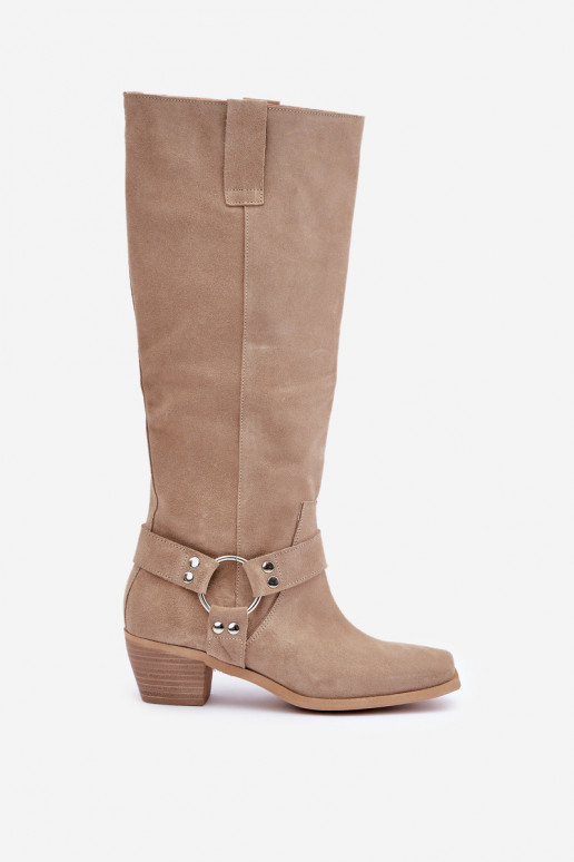 de camurça botas De salto baixo com uma bota Contra a estrada Zazoo 3444/O cor de marfim de camurça botas De salto baixo com uma bota Contra a estrada Zazoo 3444/O cor de marfim