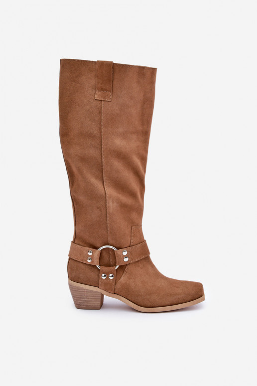 de camurça botas De salto baixo com uma bota Contra a estrada Zazoo 3444/O cor marrom de camurça botas De salto baixo com uma bota Contra a estrada Zazoo 3444/O cor marrom