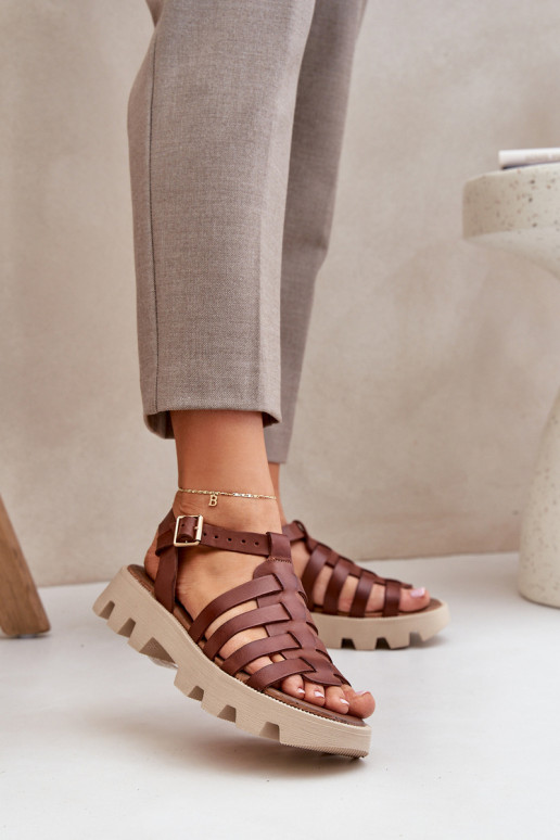 Sandálias femininas Feminino Zazoo 3695 cor marrom Sandálias femininas Feminino Zazoo 3695 cor marrom