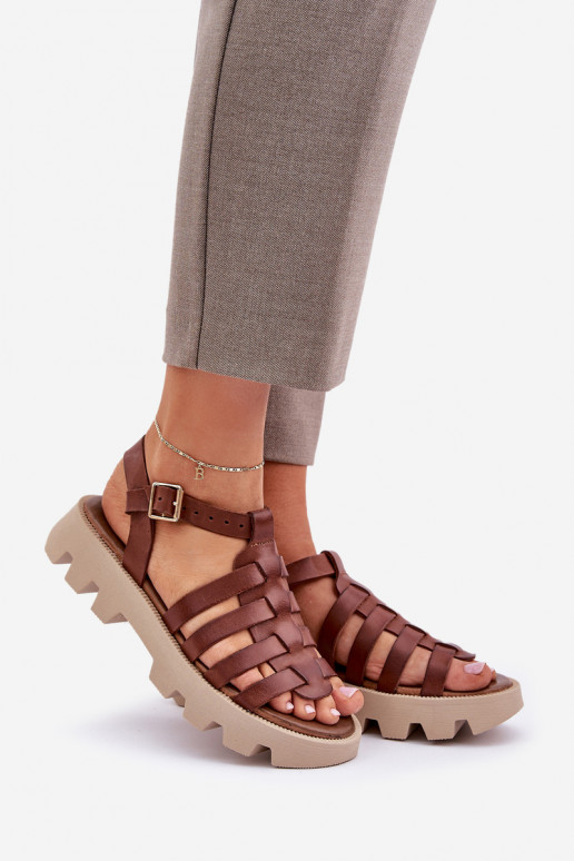 Sandálias femininas Feminino Zazoo 3695 cor marrom Sandálias femininas Feminino Zazoo 3695 cor marrom