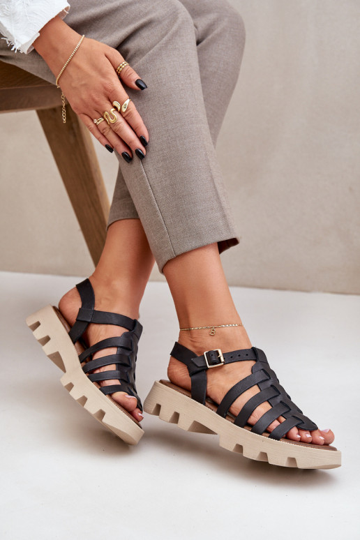 Sandálias femininas Feminino Zazoo 3695 cor preta Sandálias femininas Feminino Zazoo 3695 cor preta