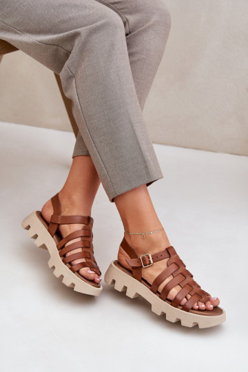 Sandálias femininas Feminino Zazoo 3695 cor marrom