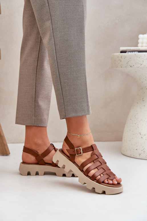 Sandálias femininas Feminino Zazoo 3695 cor marrom Sandálias femininas Feminino Zazoo 3695 cor marrom