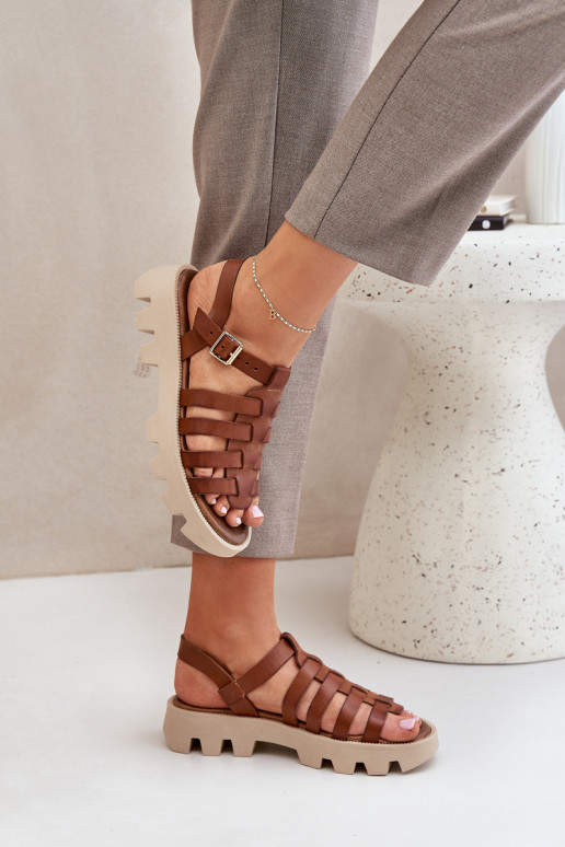 Sandálias femininas Feminino Zazoo 3695 cor marrom Sandálias femininas Feminino Zazoo 3695 cor marrom