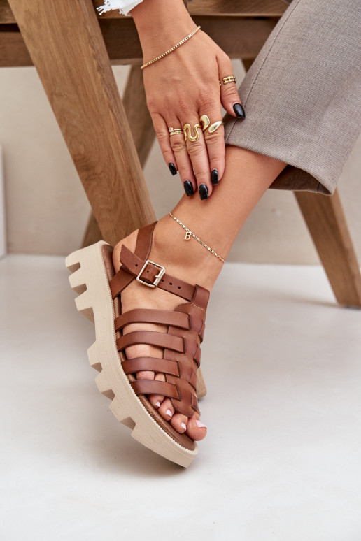 Sandálias femininas Feminino Zazoo 3695 cor marrom Sandálias femininas Feminino Zazoo 3695 cor marrom