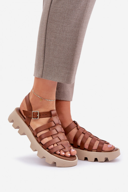 Sandálias femininas Feminino Zazoo 3695 cor marrom Sandálias femininas Feminino Zazoo 3695 cor marrom