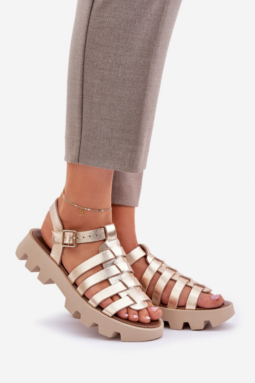 Sandálias femininas Feminino Zazoo 3695 cor dourada Sandálias femininas Feminino Zazoo 3695 cor dourada