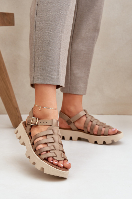 Sandálias femininas Feminino Zazoo 3695 bege Sandálias femininas Feminino Zazoo 3695 bege