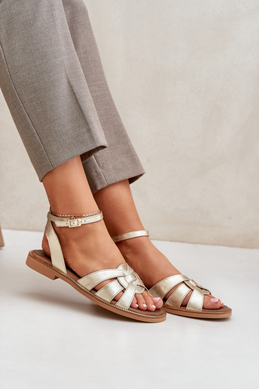 Sandálias femininas Feminino com salto largo Zazoo 3688 cor dourada Sandálias femininas Feminino com salto largo Zazoo 3688 cor dourada