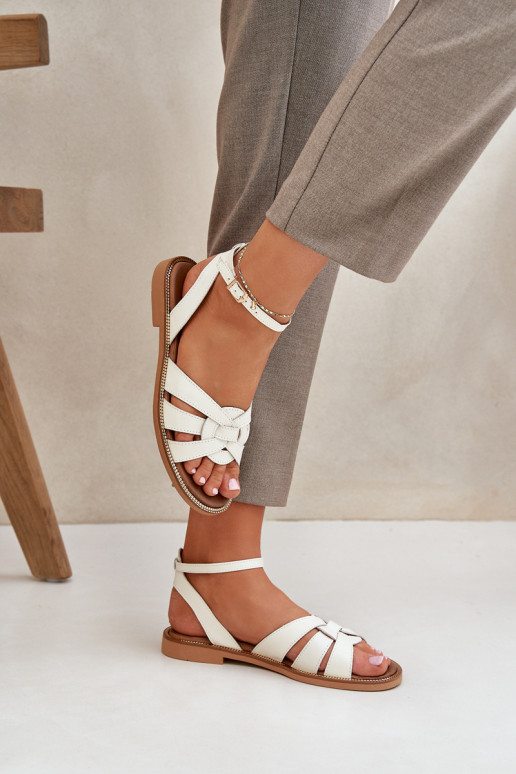 Sandálias femininas Feminino com salto largo Zazoo 3688 cor de marfim Sandálias femininas Feminino com salto largo Zazoo 3688 cor de marfim