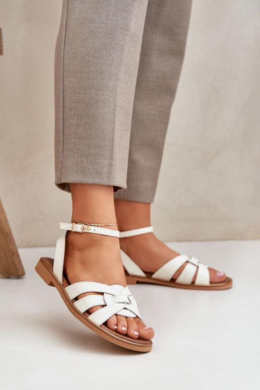 Sandálias femininas Feminino com salto largo Zazoo 3688 cor de marfim Sandálias femininas Feminino com salto largo Zazoo 3688 cor de marfim