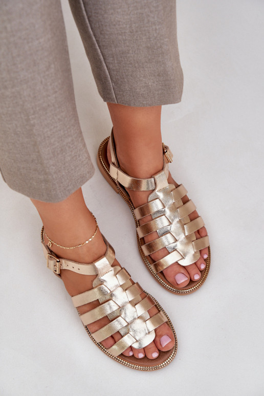 Sandálias femininas com salto largo Zazoo 3686 cor dourada Sandálias femininas com salto largo Zazoo 3686 cor dourada