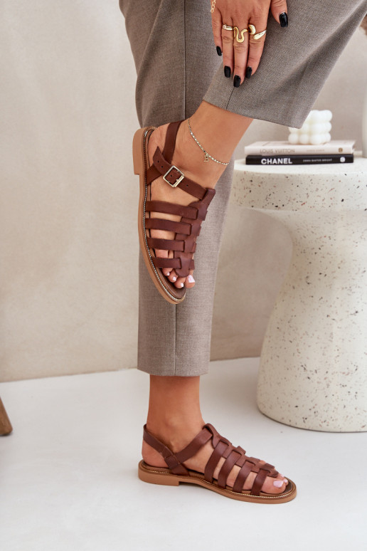 Sandálias femininas com salto largo Zazoo 3686 cor marrom Sandálias femininas com salto largo Zazoo 3686 cor marrom