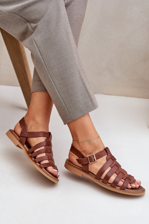 Sandálias femininas com salto largo Zazoo 3686 cor marrom Sandálias femininas com salto largo Zazoo 3686 cor marrom