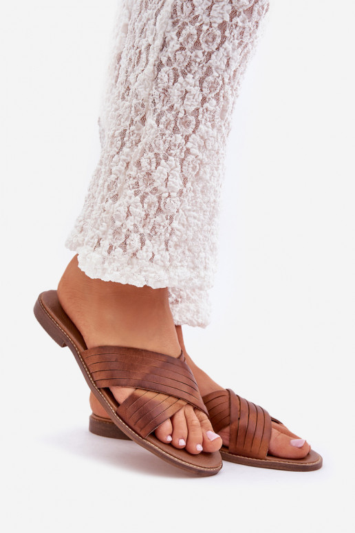 Pele Feminino Chinelos LeParaski Shoes 3682 cor marrom Pele Feminino Chinelos LeParaski Shoes 3682 cor marrom