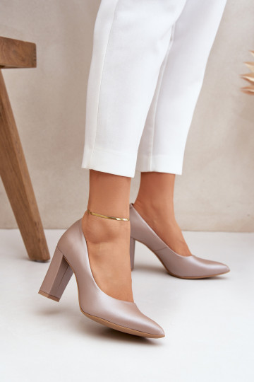 Sapatos de seda LeĮskis Shoes 2453 cor areia 2