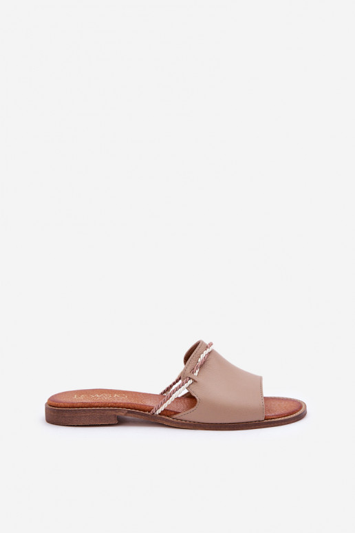 Chinelos de couro LeParaski Shoes 3047 bege Chinelos de couro LeParaski Shoes 3047 bege