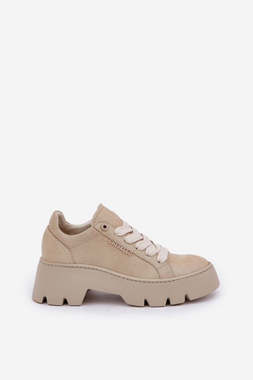 À modalo de tênis tênis com uma plataforma CheBello 4632 cor dourada