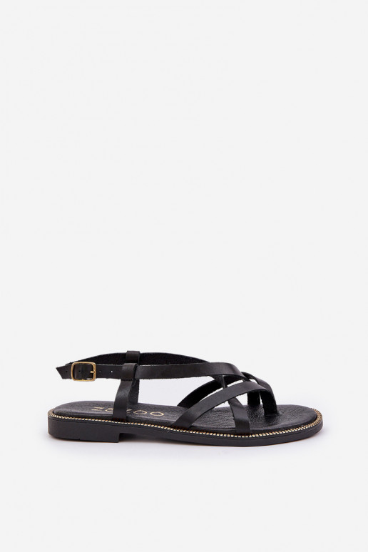 Pele Sandálias rasteirasPrzeplatającymi Się Paseczkami Zazoo 40429 cor preta Pele Sandálias rasteirasPrzeplatającymi Się Paseczkami Zazoo 40429 cor preta