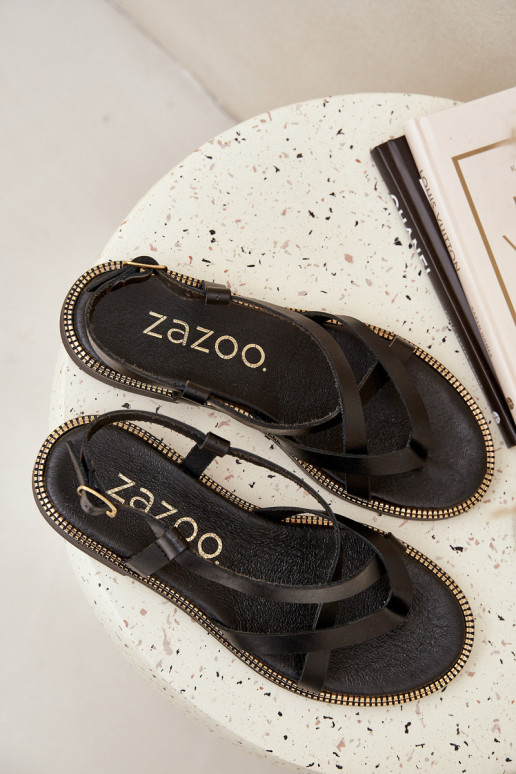 Pele Sandálias rasteirasPrzeplatającymi Się Paseczkami Zazoo 40429 cor preta Pele Sandálias rasteirasPrzeplatającymi Się Paseczkami Zazoo 40429 cor preta