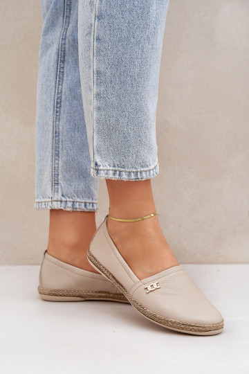 Estilo elegante Alpercatas de couro Feminino Zazoo 10177 bege
