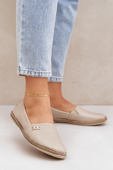 Estilo elegante Alpercatas de couro Feminino Zazoo 10177 bege 2