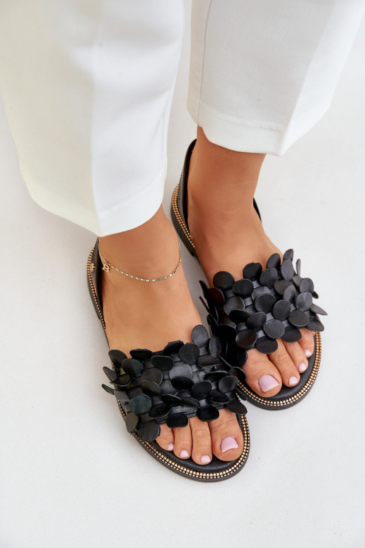 Sandálias femininas com salto largo Zazoo 40425 cor preta Sandálias femininas com salto largo Zazoo 40425 cor preta