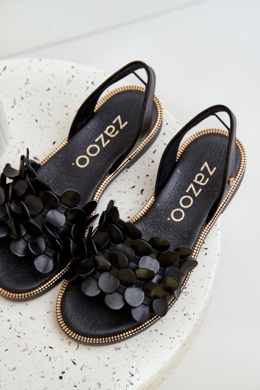 Sandálias femininas com salto largo Zazoo 40425 cor preta Sandálias femininas com salto largo Zazoo 40425 cor preta