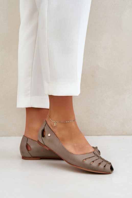 Zazoo 10009 Bailarinas confortáveis de couro natural Feminino bege Zazoo 10009 Bailarinas confortáveis de couro natural Feminino bege