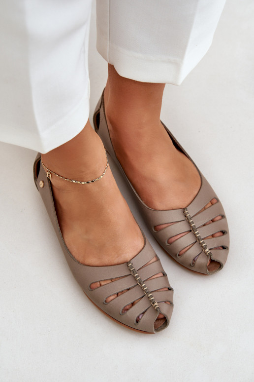 Zazoo 10009 Bailarinas confortáveis de couro natural Feminino bege Zazoo 10009 Bailarinas confortáveis de couro natural Feminino bege