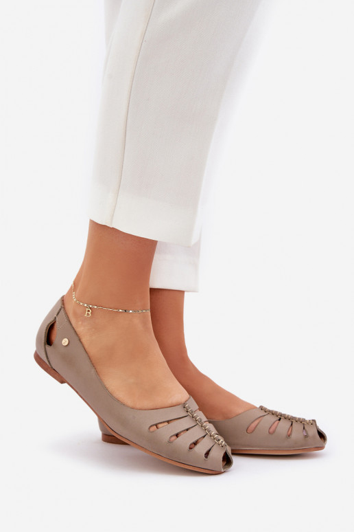 Zazoo 10009 Bailarinas confortáveis de couro natural Feminino bege Zazoo 10009 Bailarinas confortáveis de couro natural Feminino bege