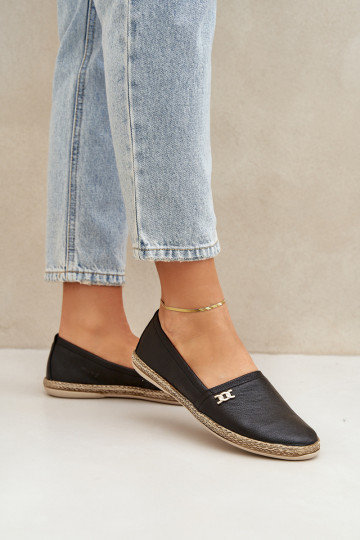Estilo elegante Alpercatas de couro Feminino Zazoo 10177 cor preta