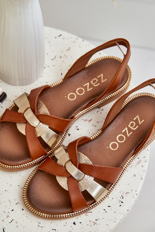 Zazoo 40382 Sandálias femininas Pele cor marrom Zazoo 40382 Sandálias femininas Pele cor marrom